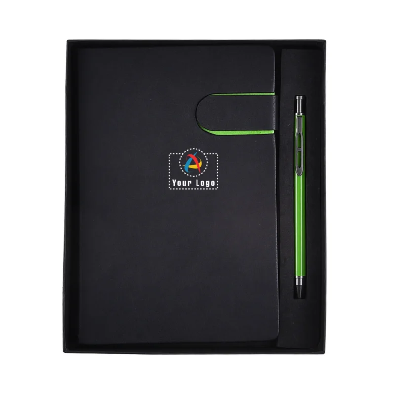 Buy Flip Green Traveller Notebook and Pen Gift Set in bulk for Corporate Gifting | Corporate Gyft