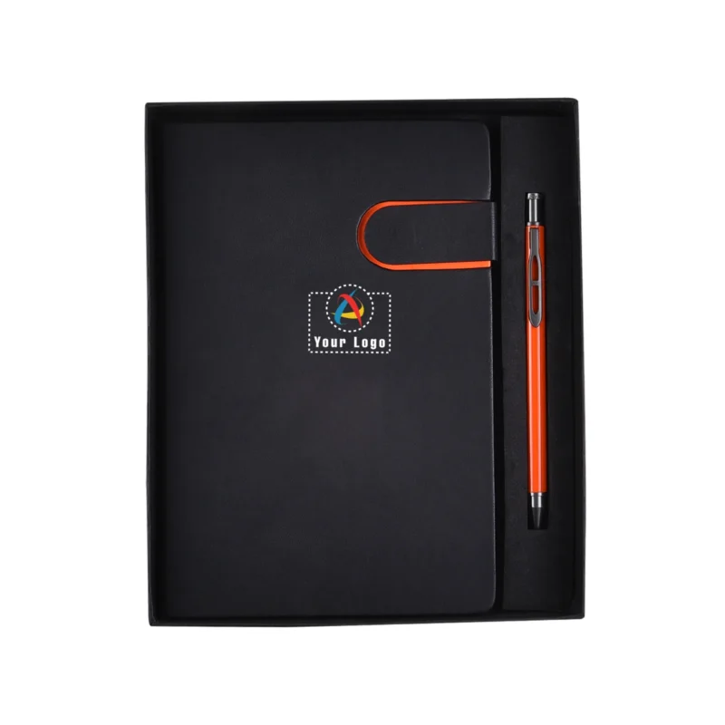 Buy Flip Orange Traveller Notebook and Pen Gift Set in bulk for Corporate Gifting | Corporate Gyft