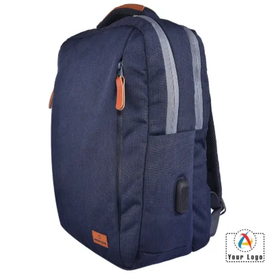 Buy Nexus Lifestyle Navy Blue Laptop Backpack in bulk for Corporate Gifting | Corporate Gyft
