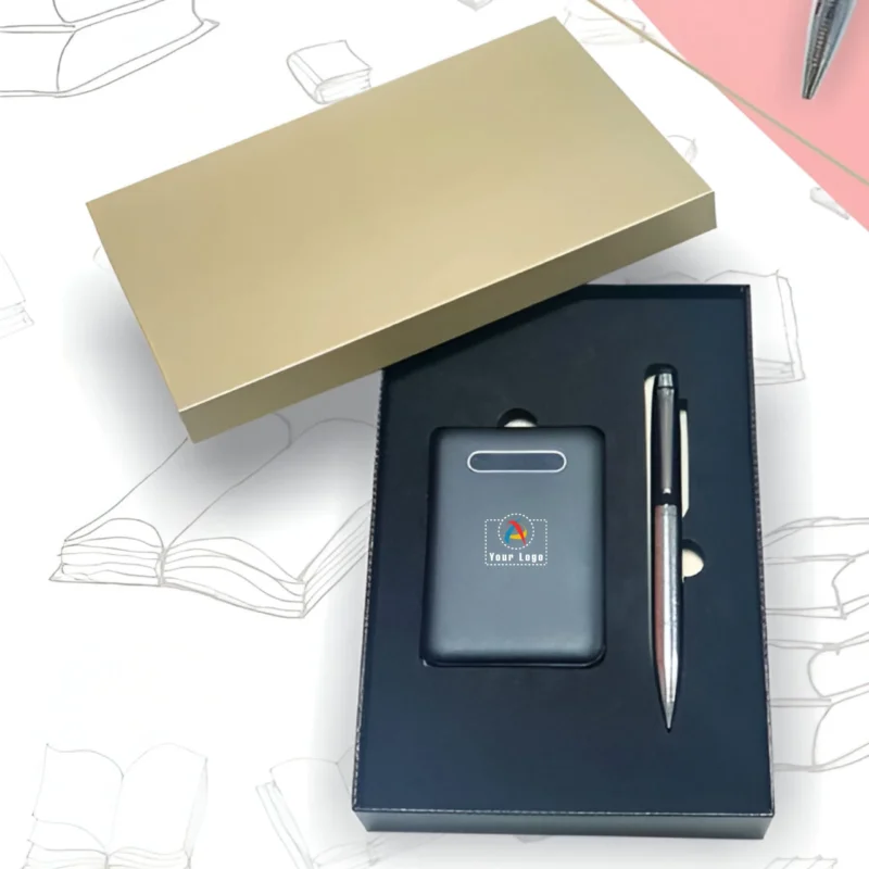 Buy Power Bank Gift Set - White in bulk for Corporate Gifting | Corporate Gyft