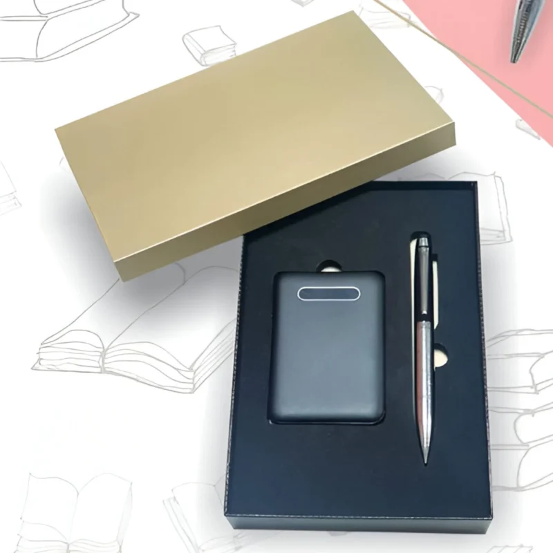 Buy Power Bank Gift Set - Black in bulk for Corporate Gifting | Corporate Gyft