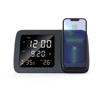 Buy Shimmer Wireless Charger with Clock in bulk for Corporate Gifting | Corporate Gyft