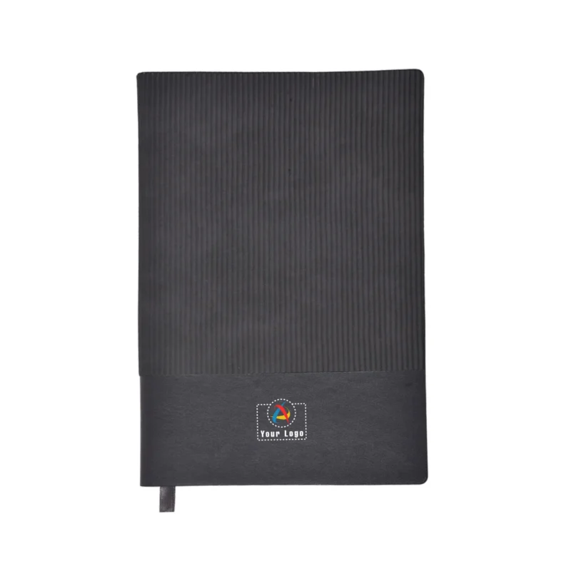 Buy Stripes Grey Premium Notebook in bulk for Corporate Gifting | Corporate Gyft