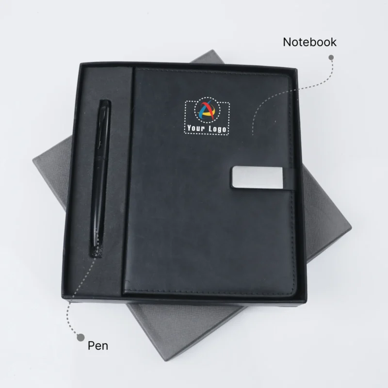 Buy 2-in-1 Notebook and Pen Gift Set - Black in bulk for Corporate Gifting | Corporate Gyft