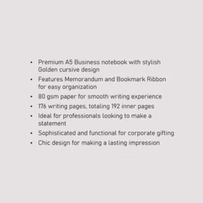 Buy Business Notebook with Golden Cursive Design in bulk for Corporate Gifting | Corporate Gyft