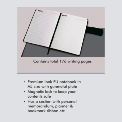 Buy A5 Magnetic Lock Notebook in bulk for Corporate Gifting | Corporate Gyft