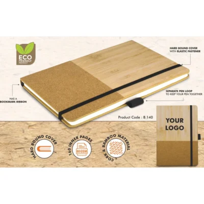 Buy Bamboo Cork Notebook in bulk for Corporate Gifting | Corporate Gyft