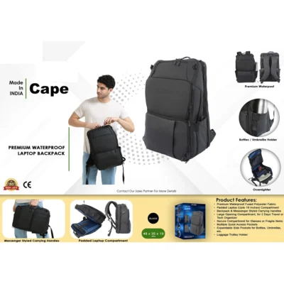 Buy Cape Premium Laptop Backpack in bulk for Corporate Gifting | Corporate Gyft
