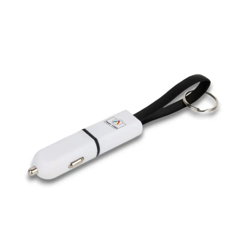 Buy Car Charger Keychain with Dual Charging Cable in bulk for Corporate Gifting | Corporate Gyft