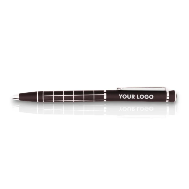 Buy Silver Check Metallic Pen in bulk for Corporate Gifting | Corporate Gyft