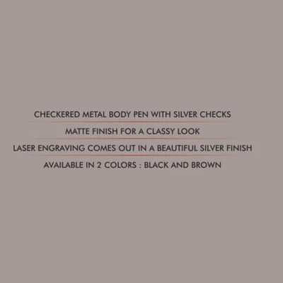 Buy Silver Check Metallic Pen in bulk for Corporate Gifting | Corporate Gyft