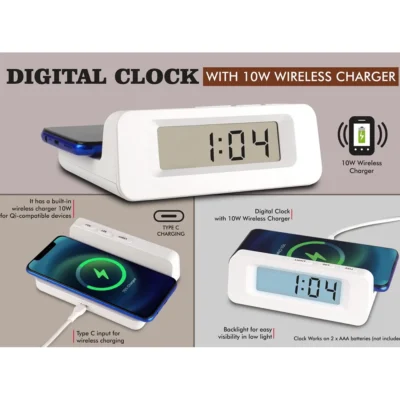 Buy Wireless Charging Digital Clock in bulk for Corporate Gifting | Corporate Gyft