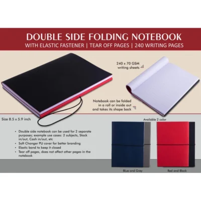 Buy Double-Side Folding Notebook in bulk for Corporate Gifting | Corporate Gyft