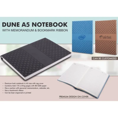 Buy Dune A5 Notebook with Bookmark in bulk for Corporate Gifting | Corporate Gyft
