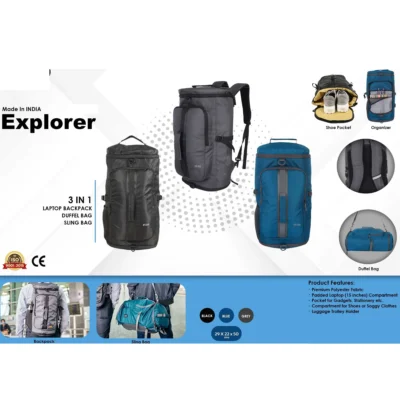 Buy Explorer 3-In-1 Laptop Backpack in bulk for Corporate Gifting | Corporate Gyft
