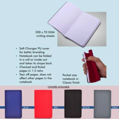 Buy Flexi Pocket Notebook with Dual Pages in bulk for Corporate Gifting | Corporate Gyft