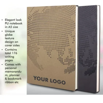 Buy Globe A5 Notebook with Planner in bulk for Corporate Gifting | Corporate Gyft