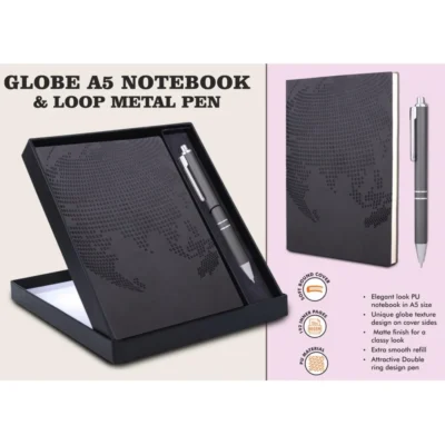 Buy Globe Notebook Gift Set in bulk for Corporate Gifting | Corporate Gyft