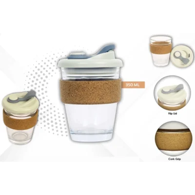 Buy Oak Glass Mug with Cork Grip in bulk for Corporate Gifting | Corporate Gyft