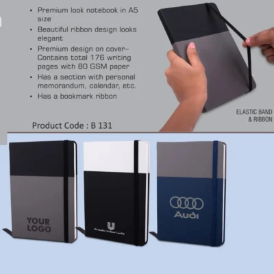 Buy Optima Two Tone Notebook with Fastener in bulk for Corporate Gifting | Corporate Gyft