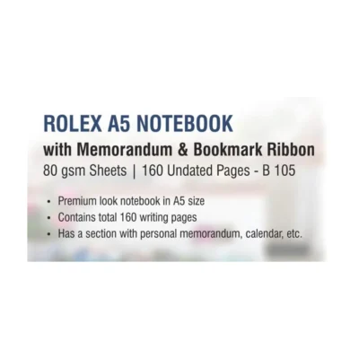 Buy Rolex A5 Notebook with Memorandum in bulk for Corporate Gifting | Corporate Gyft