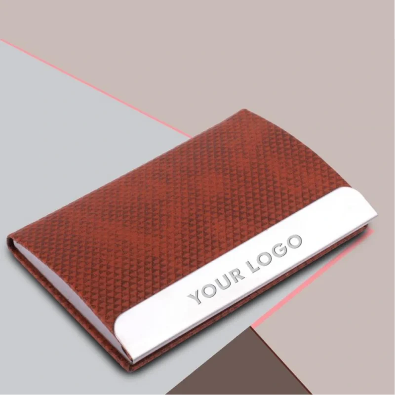 Buy Tan Stainless Steel Visiting Card Holder in bulk for Corporate Gifting | Corporate Gyft