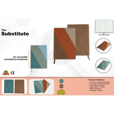 Buy Substitute Tri-Coloured Notebook in bulk for Corporate Gifting | Corporate Gyft