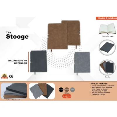 Buy Stooge Italian Soft PU Notebook in bulk for Corporate Gifting | Corporate Gyft