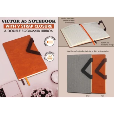 Buy Victor A5 V Strap Notebook in bulk for Corporate Gifting | Corporate Gyft