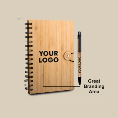 Buy Wiro Bamboo Notebook in bulk for Corporate Gifting | Corporate Gyft