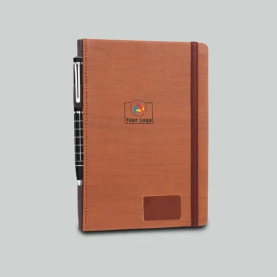 Buy Wooden PU Notebook in bulk for Corporate Gifting | Corporate Gyft