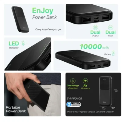 Buy EnJoy Power Bank - Black in bulk for Corporate Gifting | Corporate Gyft