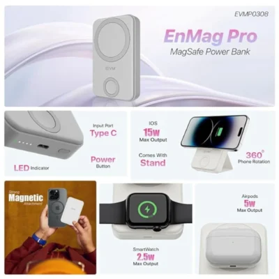 Buy EnMag Pro Power Bank - White in bulk for Corporate Gifting | Corporate Gyft