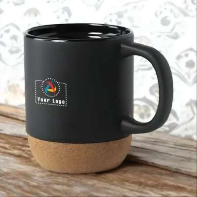 Buy Corky Ceramic Mug with Cork Base - Black in bulk for Corporate Gifting | Corporate Gyft