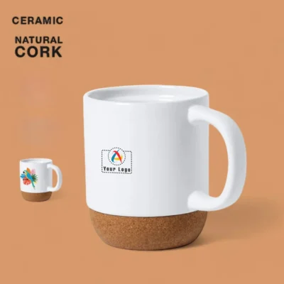 Buy Corky Ceramic Mug with Cork Base - White in bulk for Corporate Gifting | Corporate Gyft