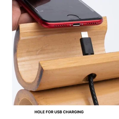 Buy Bamboo 3-In-1 Half-moon Phone Stand in bulk for Corporate Gifting | Corporate Gyft