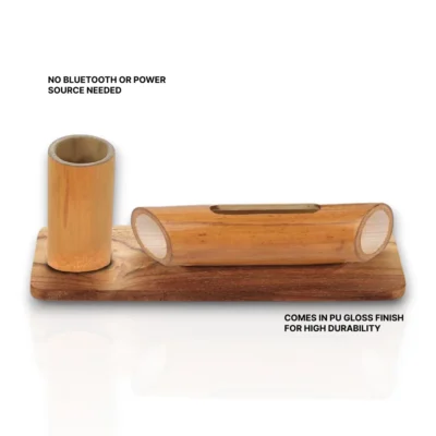 Buy Bamboo Tumbler with Music Amplifier for Smartphones in bulk for Corporate Gifting | Corporate Gyft