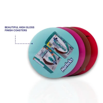 Buy Brando Round Set of 4 Wooden Coasters in bulk for Corporate Gifting | Corporate Gyft