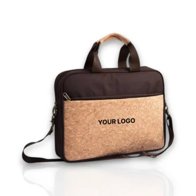 Buy Eco-Friendly Cork Laptop Bag in bulk for Corporate Gifting | Corporate Gyft