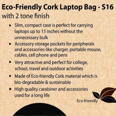 Buy Eco-Friendly Cork Laptop Bag in bulk for Corporate Gifting | Corporate Gyft
