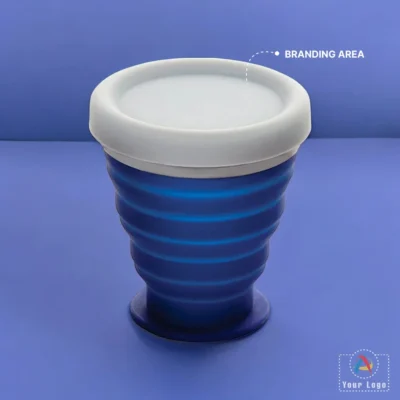 Buy Folding Silicon Cup with Cap in bulk for Corporate Gifting | Corporate Gyft