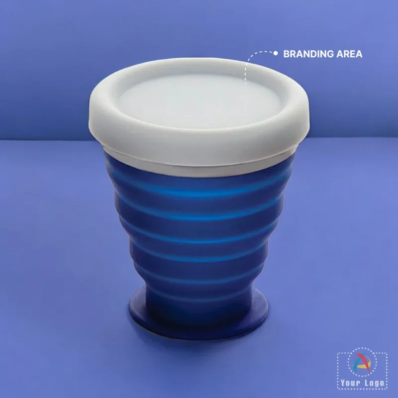 Buy Folding Silicon Cup with Cap in bulk for Corporate Gifting | Corporate Gyft