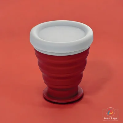 Buy Folding Silicon Cup with Cap in bulk for Corporate Gifting | Corporate Gyft