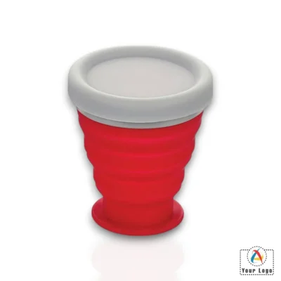 Buy Folding Silicon Cup with Cap in bulk for Corporate Gifting | Corporate Gyft