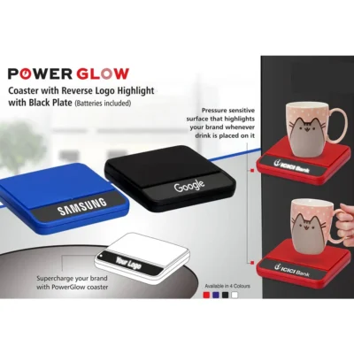 Buy Powerglow Coaster with Reverse Logo Highlight in bulk for Corporate Gifting | Corporate Gyft