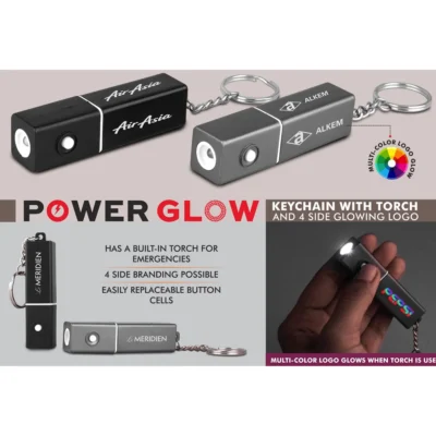 Buy PowerGlow Keychain with Torch in bulk for Corporate Gifting | Corporate Gyft