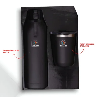 Buy Square Insulated Bottle with Mug in bulk for Corporate Gifting | Corporate Gyft