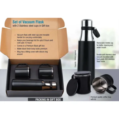Buy Vacuum Flask Set of 3 in bulk for Corporate Gifting | Corporate Gyft