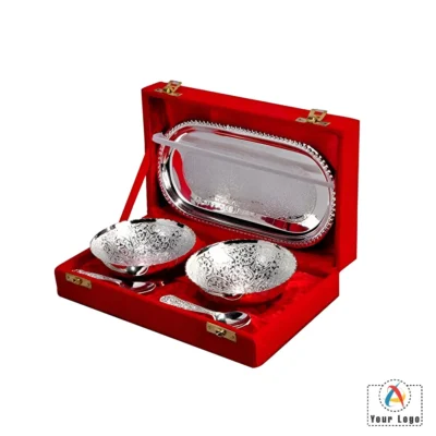 Buy Silver Plated Brass Bowl Set of 5 in bulk for Corporate Gifting | Corporate Gyft