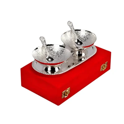 Buy Silver Plated Brass Bowl Set of 5 in bulk for Corporate Gifting | Corporate Gyft
